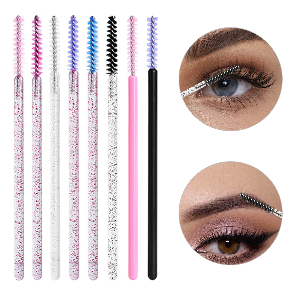 Beauty Makeup Vanity - 50pcs Eyelash Makeup Spoolie Crystal Brushes