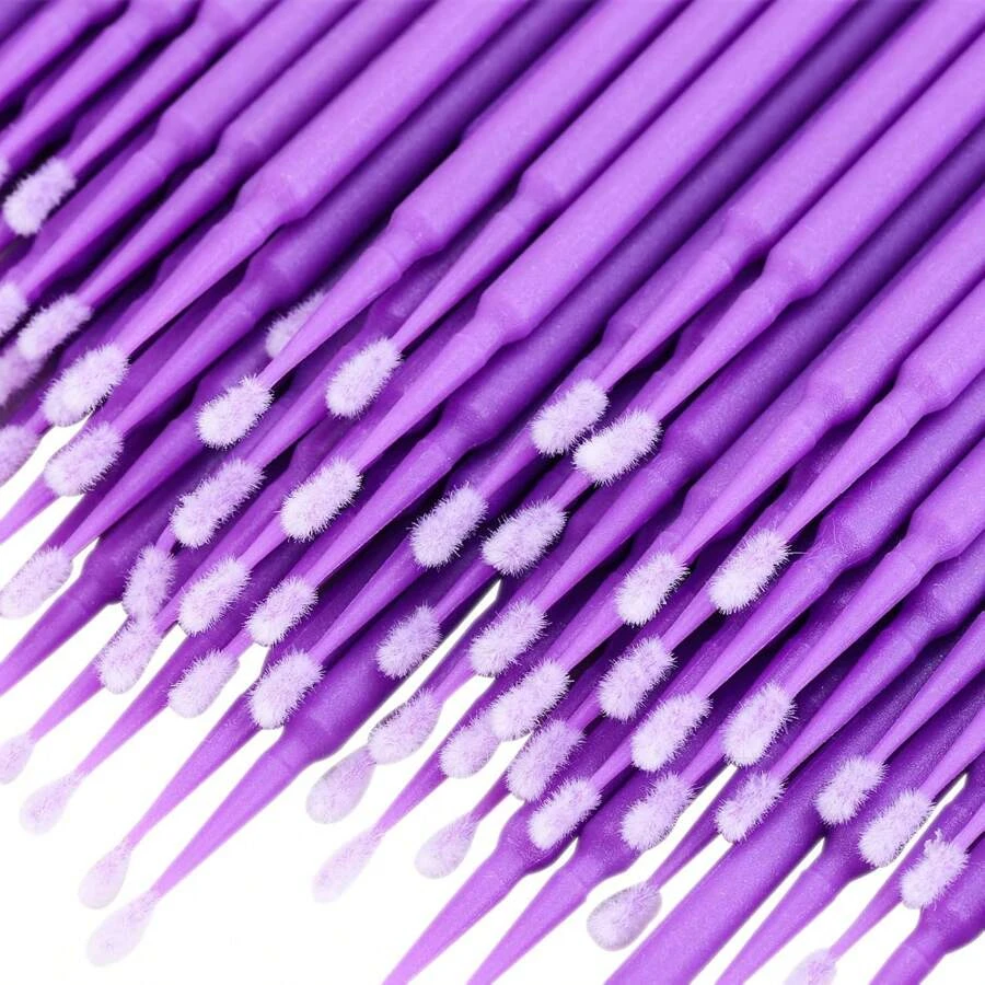 Beauty Makeup Vanity - 100pcs Micro Eyelash Applicators Brushes Disposable