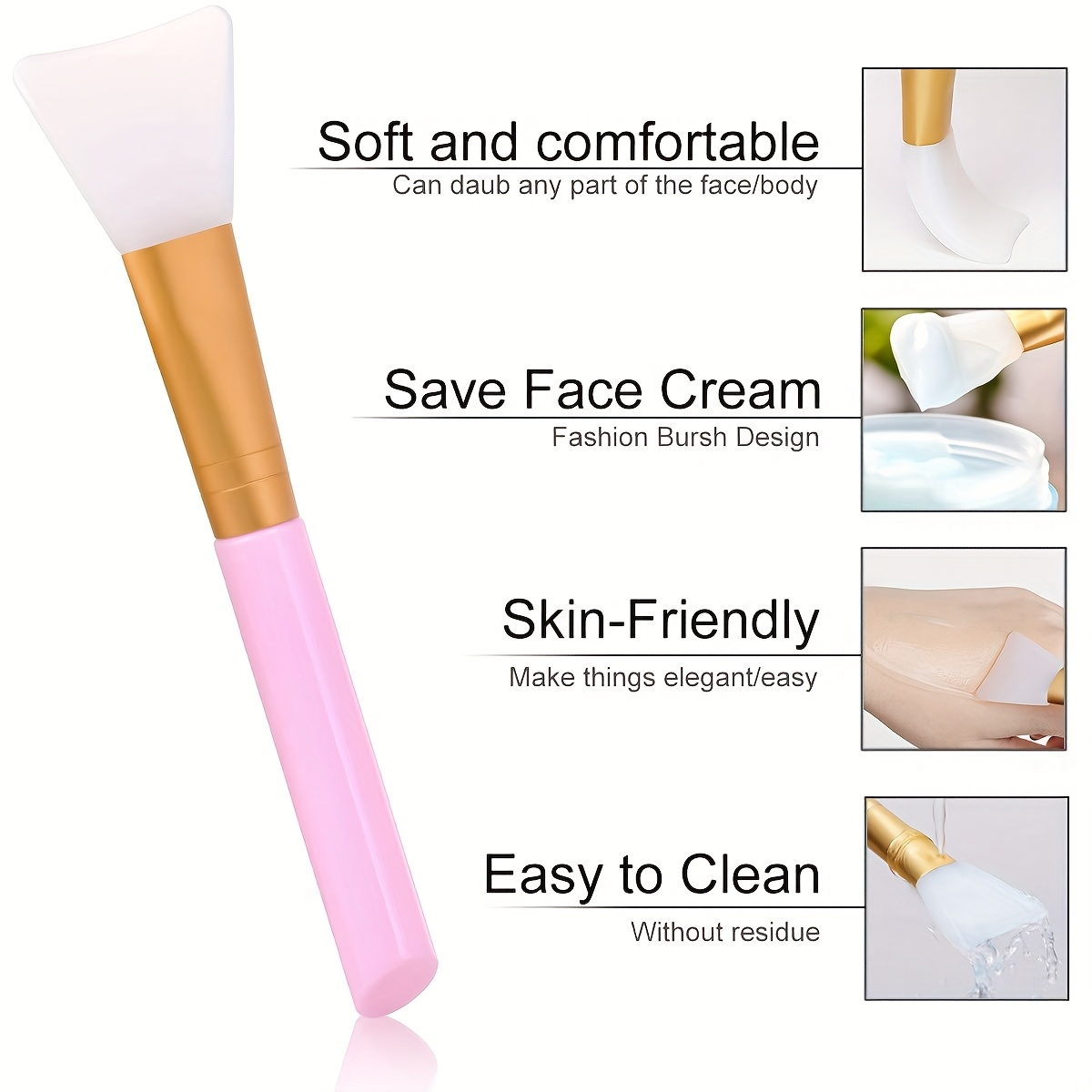 Beauty Makeup Face - [Soft Silicone Mask Brushes] 5 Pink
