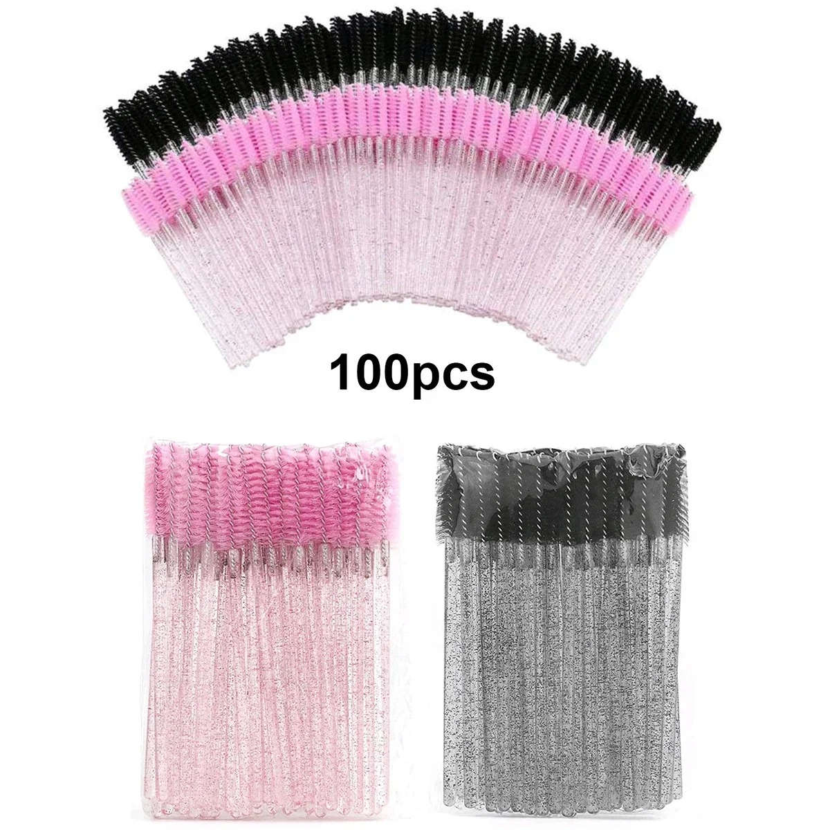 Beauty Makeup Vanity - 100pcs Disposable Eyelash Brushes Spoolies Micro
