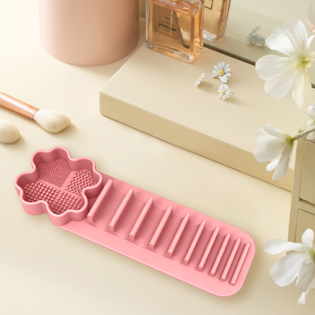 21.66×7.1cm Pink Silicone Make - Beauty Makeup Organizer incelemesi ve fiyatı