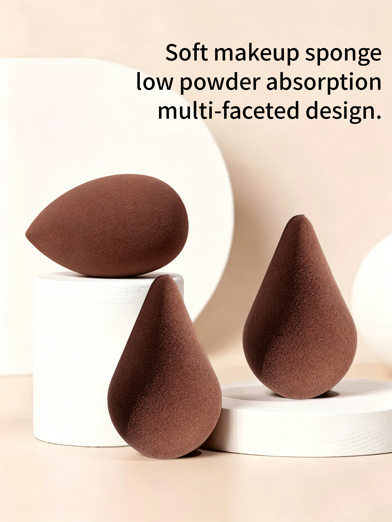 1/3/4pcs Brown  Makeup Sponge  - Beauty Makeup Tools Use incelemesi ve fiyatı