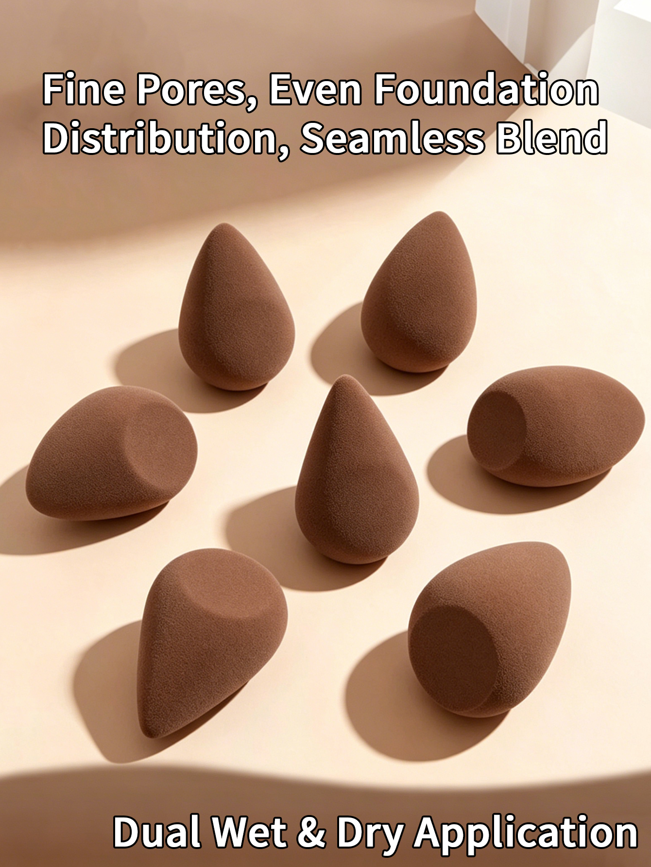 1/3/4pcs Brown  Makeup Sponge  - Beauty Makeup Tools Use incelemesi ve fiyatı