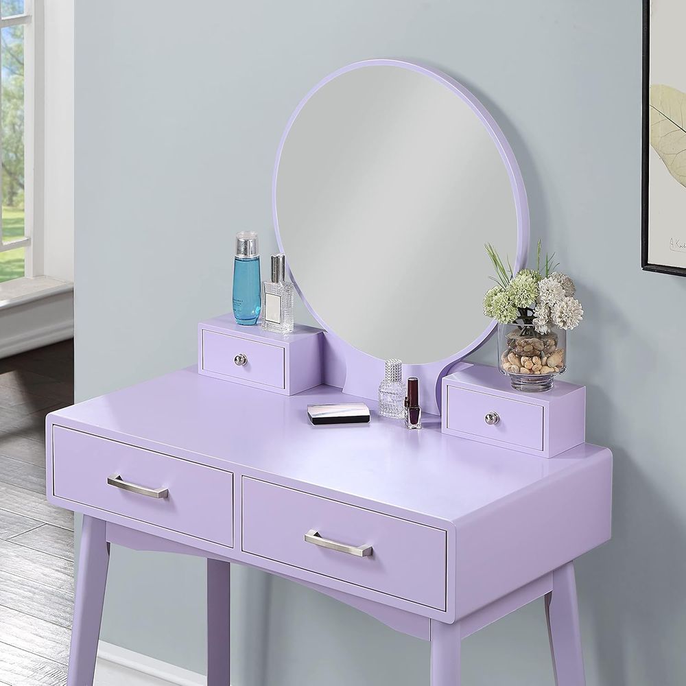 Large Round Mirror Vanity Set  - Beauty Makeup Vanity incelemesi ve fiyatı