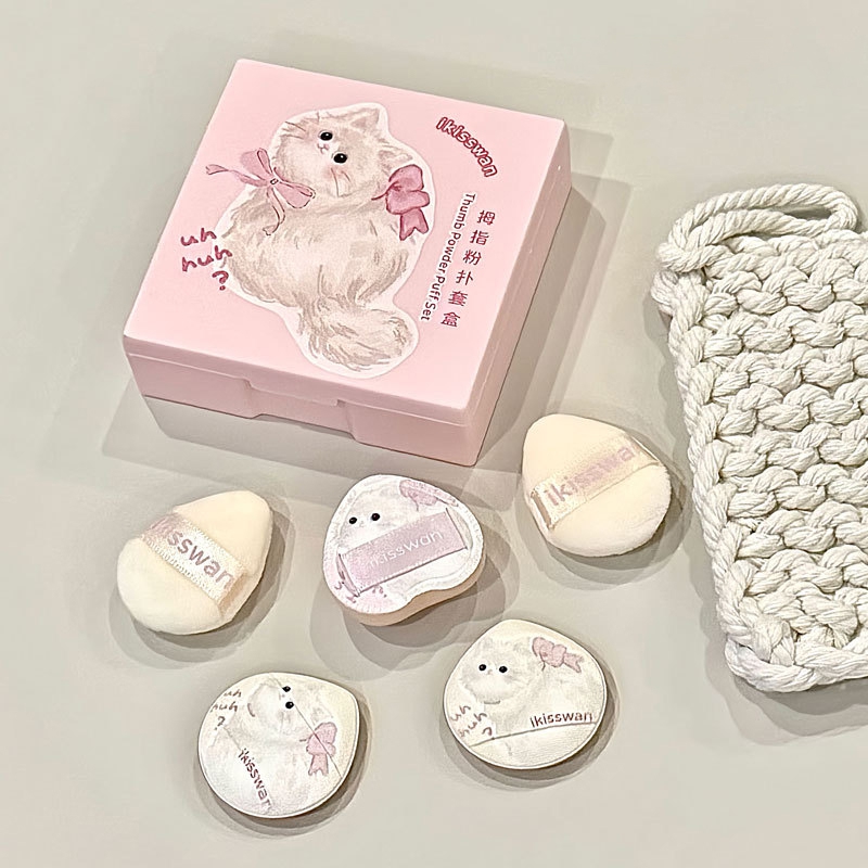 5Pcs Cute Mini Finger Puff Set - Beauty Makeup Box Set incelemesi ve fiyatı