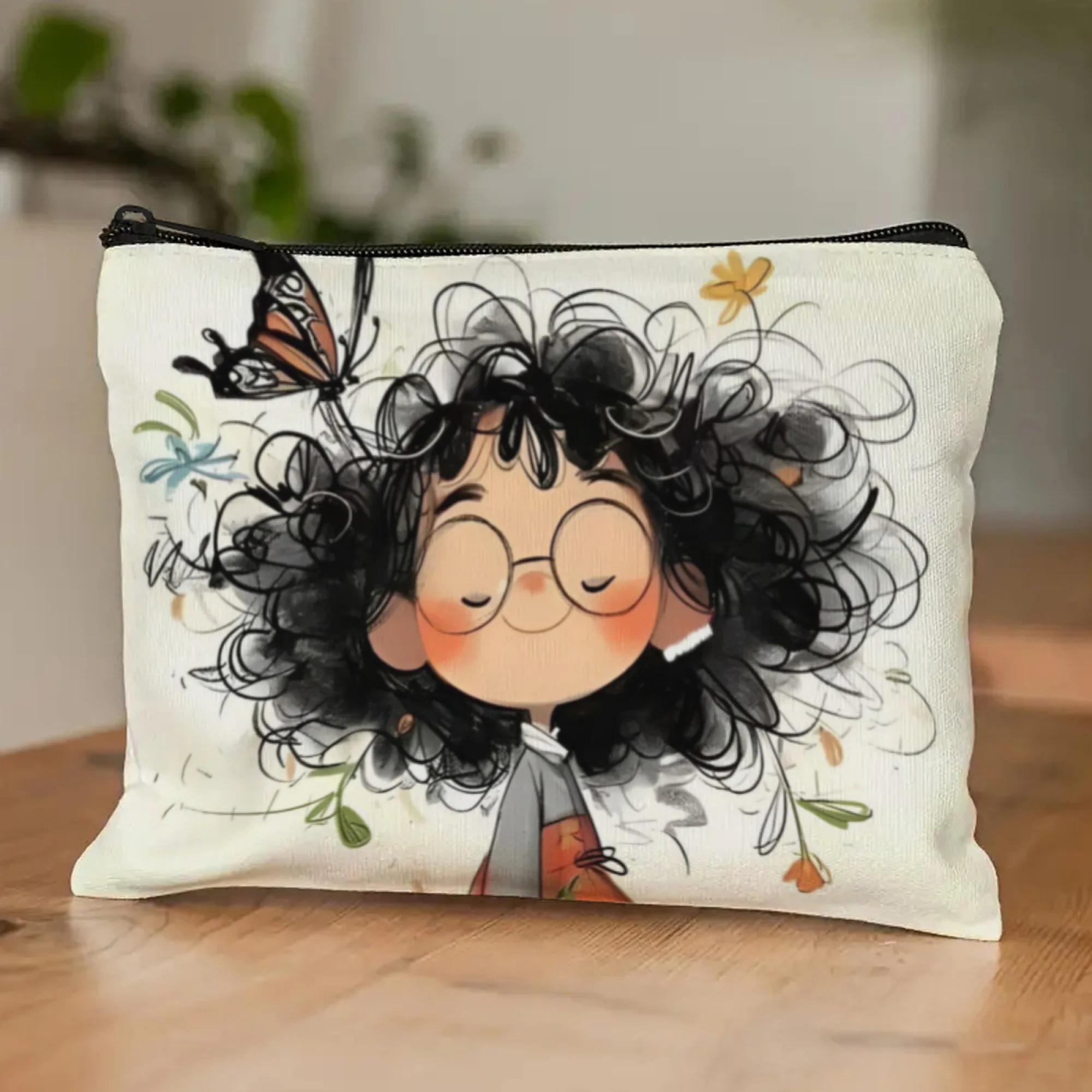 Cartoon Girl Makeup Bag Zipper - Beauty Makeup Vanity incelemesi ve fiyatı