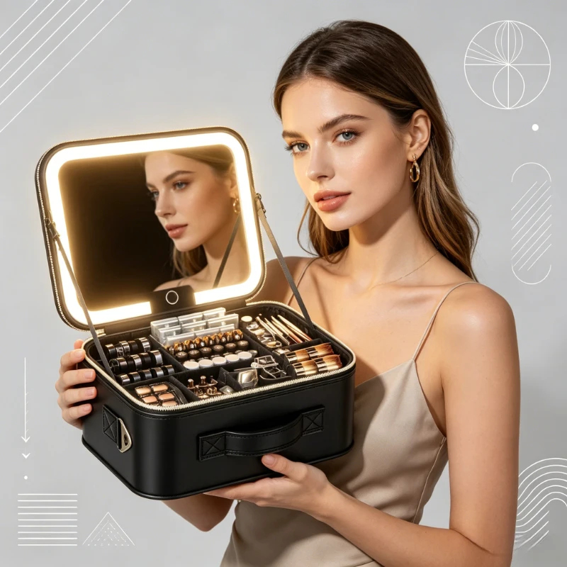 High-End Illuminated Makeup Ca - Beauty Makeup Box Set incelemesi ve fiyatı
