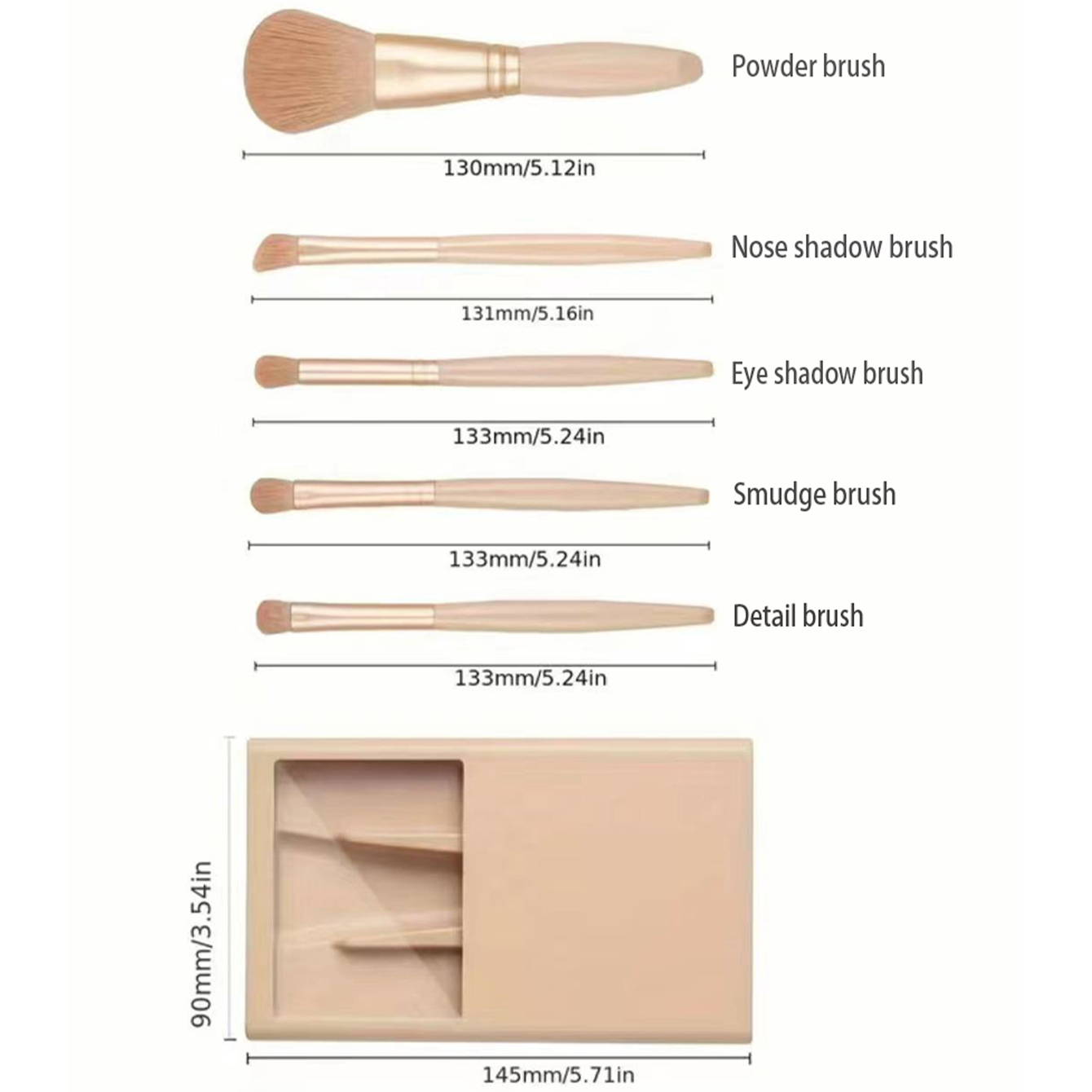 5pcs Cosmetic Brush Kit With M - Beauty Makeup Organizer incelemesi ve fiyatı