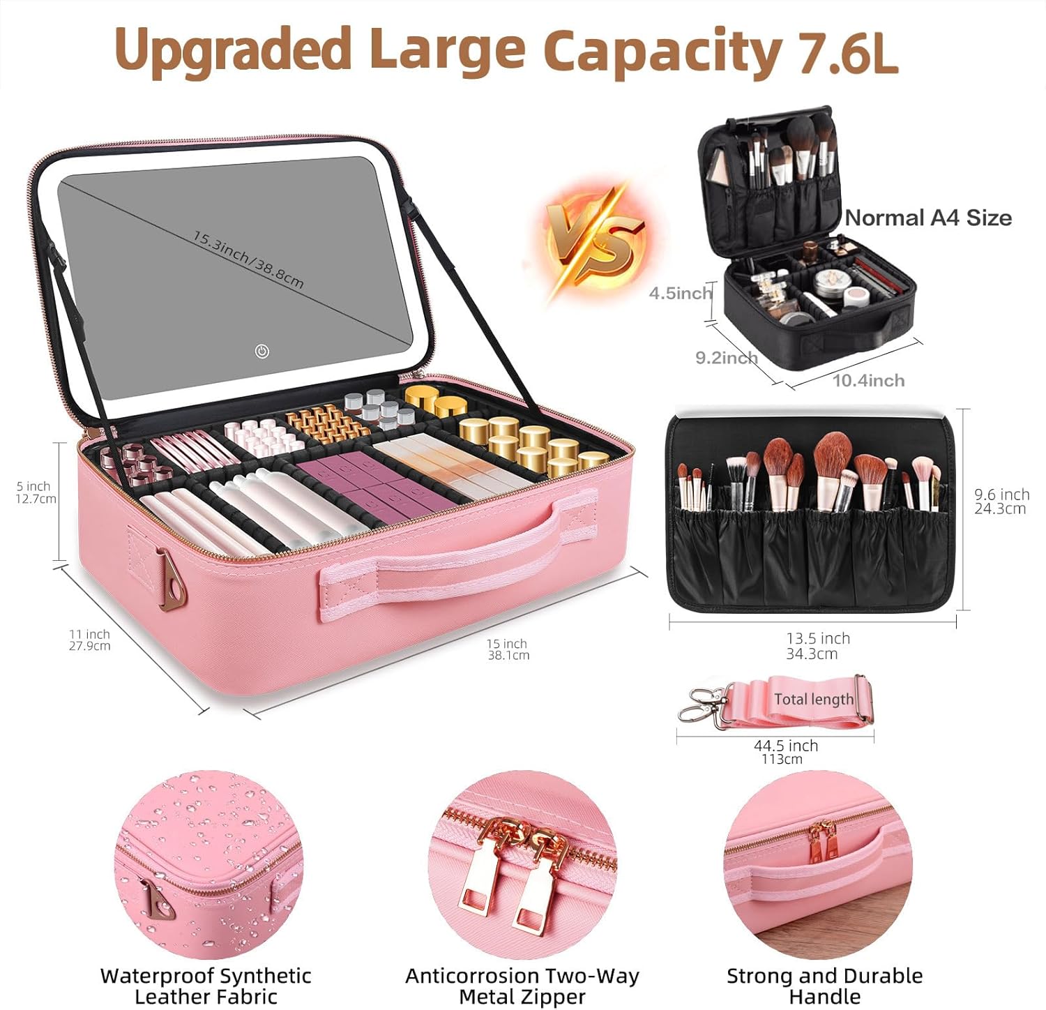 Large Capacity Makeup Bag 15'' - Beauty Makeup Vanity incelemesi ve fiyatı